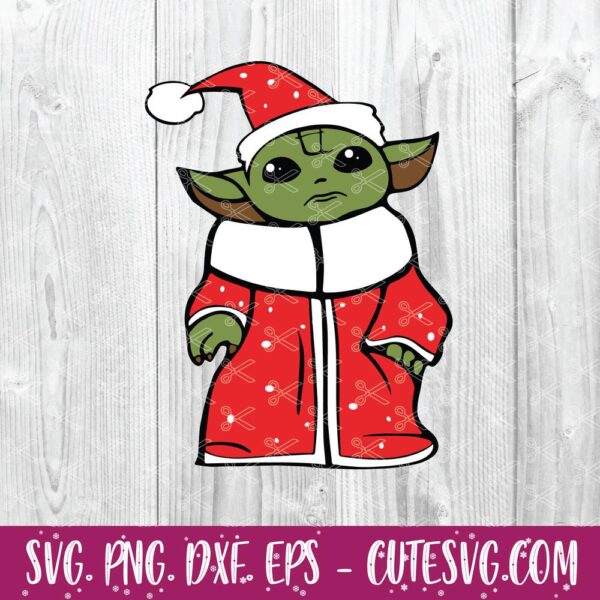 Free Merry Christmas Baby Yoda Star Wars The Mandalorian Svg Cut File