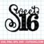 Sweet 16 SVG Sixteenth Cake Topper SVG 16th Birthday SVG