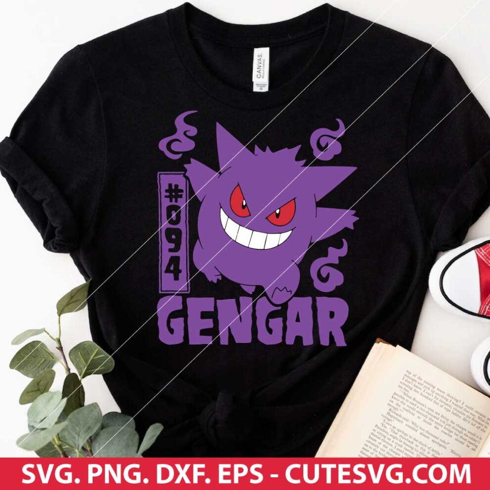 Gengar SVG Pokemon SVG Pokemon Gengar Shirt Design PNG DXF EPS Cut