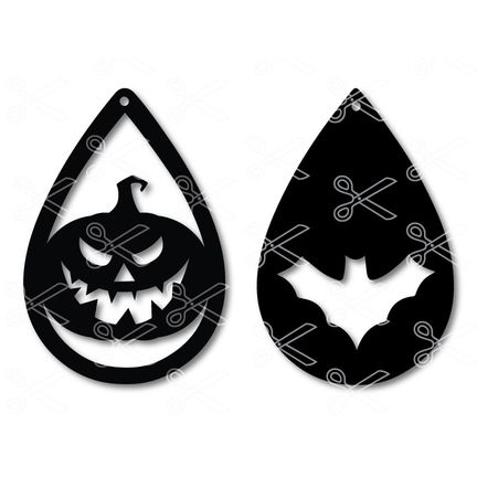 Halloween Tear Drop Earrings SVG and DXF
