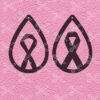 Awareness ribbon tear drop earrings SVG cut file