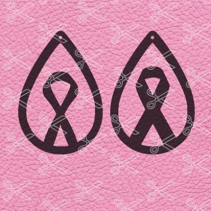 Awareness ribbon tear drop earrings SVG cut file