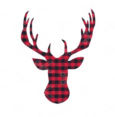 Christmas Deer Plaid Reindeer SVG and DXF Cut Files