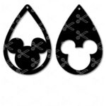 Mickey Mouse TearDrop Earring SVG DXF Cut Files for Cricut and Silhouette