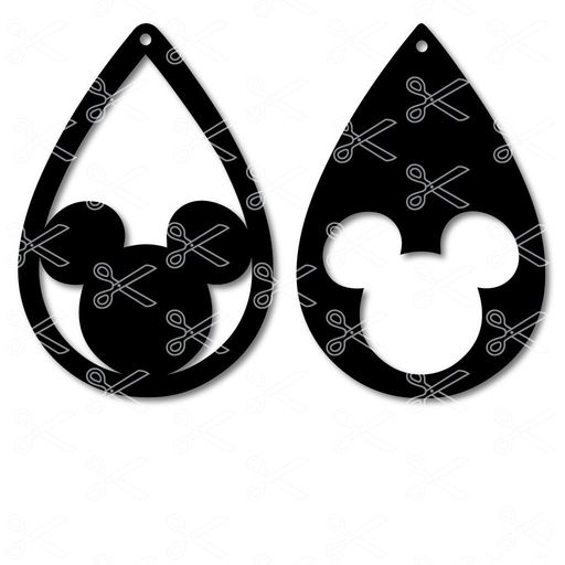 Free Mickey Mouse TearDrop Earring SVG DXF Cut Files for Cricut