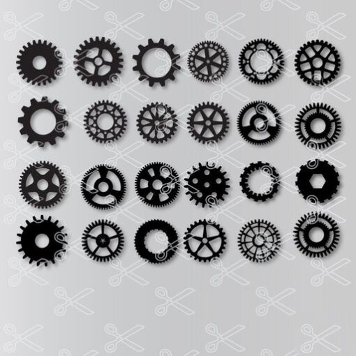 Gear SVG and DXF Steampunk Cogs Cut files