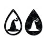 Halloween witch hat tear drop earrings svg and dxf cut file