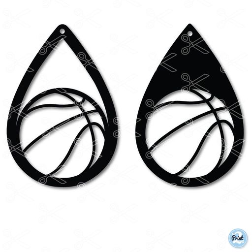 Basketball Teardrop Earring Svg Dxf Cute Svg Files