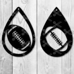 Football ball TearDrop Earring SVG DXF Cut Files for Cricut and Silhouette Instant Digital Download Vector Files