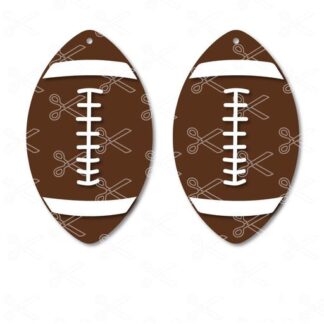 Football ball shape dangle earrings SVG and DXF Sport Fan Earrings Cut File