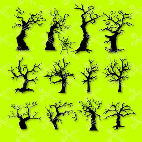Scary Trees Bundle Halloween SVG and DXF Cut files