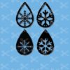 snow flakes tear drop earrings svg and dxf cut files