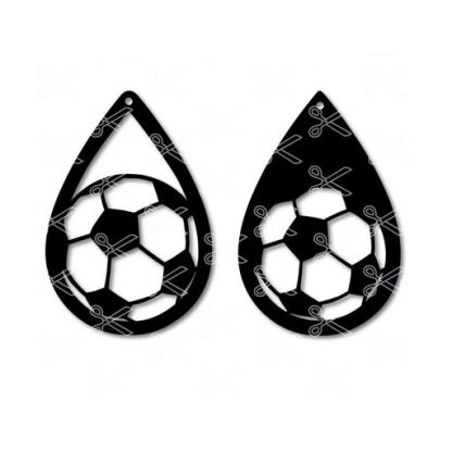 Soccer fan tear drop earring SVG and DXF cutting files