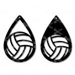 Volleyball TearDrop Earring SVG DXF