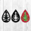 Christmas tree star tear drop earrings SVG and DXF Cut files