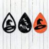 Halloween witch hat tear drop earrings svg and dxf cut files