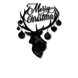 MERRY-CHRISTMAS-DEER-FACE-SVG-ANDDXF-CUT-FILES