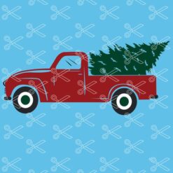 Download Christmas Truck Christmas Tree SVG and DXF Cut files