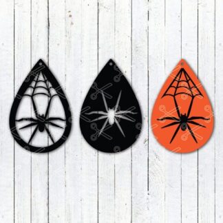 Download Halloween Spider Web Tear Drop Earrings SVG and DXF Cut files and use it to your DIY project!