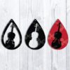 music violin tear drop earrings svg and dxf cut files