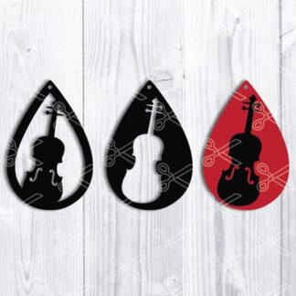 MUSIC-VIOLIN-TEAR-DROP-EARRINGS-SVG-AND-DXF-CUT-FILES