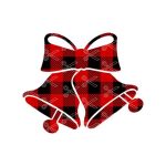 Bell Christmas Buffalo Plaid SVG DXF