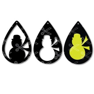 Download Snowman Winter Tear Drop Earrings SVG and DXF Cut files and use it to your DIY project!