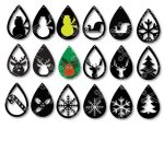 Winter TearDrop Earrings SVG DXF