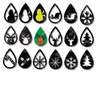 WINTER-TEAR-DROP-EARRINGS-BUNDLE- PCS-SCG-AND-DXF-CUT-FILES