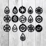 Christmas Tear Drop Earrings SVG DXF Cut Files for Cricut and Silhouette