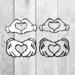 Mickey Mouse Heart Hands SVG DXF