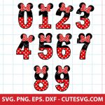 Minnie Mouse Numbers SVG DXF cut fils for Silhouette and Cricut