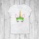 St Patrick Day Unicorn Face SVG DXF