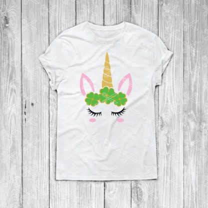 Shamrock Unicorn Face Svg