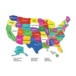 Colorful USA Map With States SVG PNG DXF Cut File