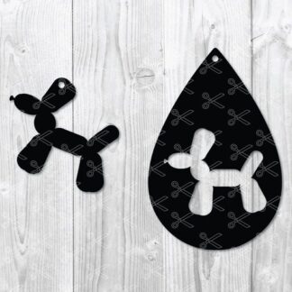 Balloon Dog Teardrop Earring SVG