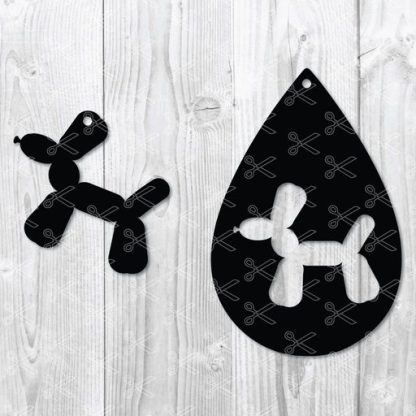 Balloon Dog Teardrop Earring SVG