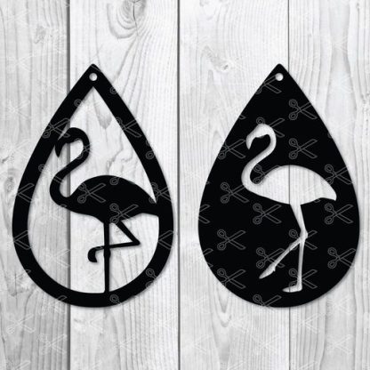 Flamingo Teardrop Earring SVG