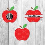 Apple SVG, PNG, DXF, Cut Files, Apple monogram Clipart