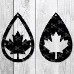 Canada Flag Teardrop Earring SVG PNG DXF