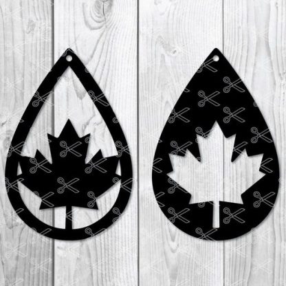 canada flag teardrop earring svg