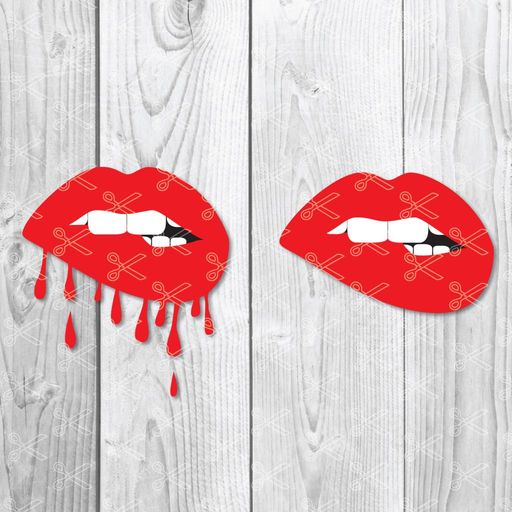 Download Dripping Lips SVG PNG DXF Cut Files