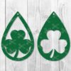 Shamrock St. Patricks Day Teardrop Earring SVG file