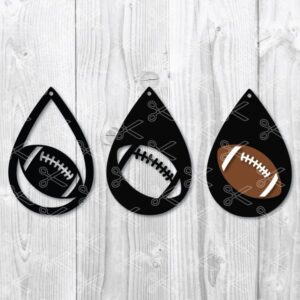 Football ball TearDrop Earring SVG