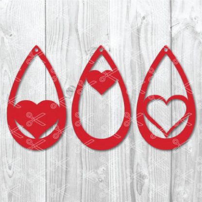 teardrop earring heart svg