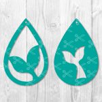 Mermaid Teardrop Earring SVG PNG DXF