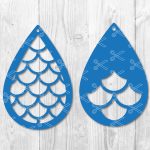 Mermaid Teardrop Earring SVG DXF PNG File