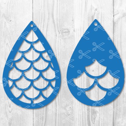 Mermaid Teardrop Earring Svg