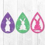 Bunny TearDrop Earring SVG DXF PNG File