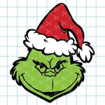Grinch Face Christmas SVG